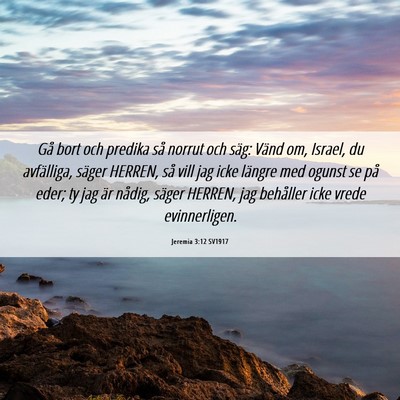 Picture 06 - Jeremia 3:12 SV1917 - Gå bort och predika så norrut och säg: Vänd - Bible Verse Picture