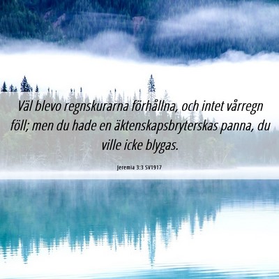 Picture 06 - Jeremia 3:3 SV1917 - Väl blevo regnskurarna förhållna, och intet - Bible Verse Picture
