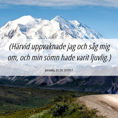 Picture 06 - Jeremia 31:26 SV1917 - (Härvid uppvaknade jag och såg mig om, och min - Bible Verse Picture