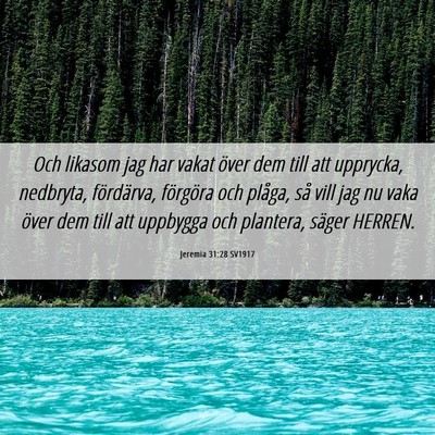 Picture 06 - Jeremia 31:28 SV1917 - Och likasom jag har vakat över dem till att - Bible Verse Picture
