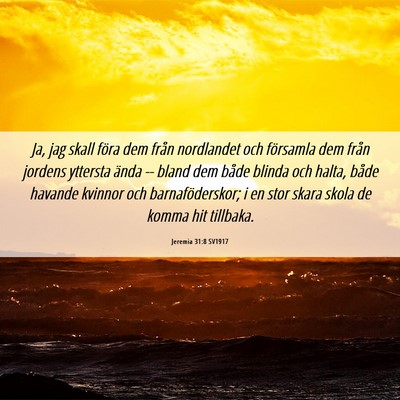 Picture 06 - Jeremia 31:8 SV1917 - Ja, jag skall föra dem från nordlandet och - Bible Verse Picture