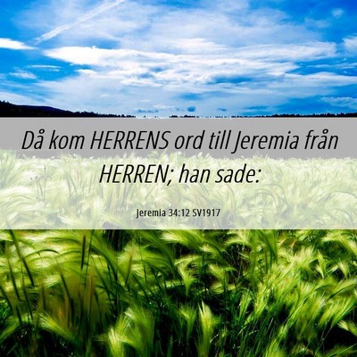 Picture 06 - Jeremia 34:12 SV1917 - Då kom HERRENS ord till Jeremia från HERREN; - Bible Verse Picture