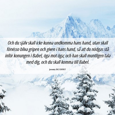 Picture 06 - Jeremia 34:3 SV1917 - Och du själv skall icke kunna undkomma hans - Bible Verse Picture