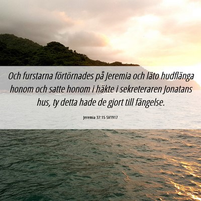 Picture 06 - Jeremia 37:15 SV1917 - Och furstarna förtörnades på Jeremia och läto - Bible Verse Picture