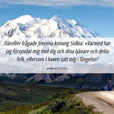 Picture 06 - Jeremia 37:18 SV1917 - Därefter frågade Jeremia konung Sidkia: - Bible Verse Picture