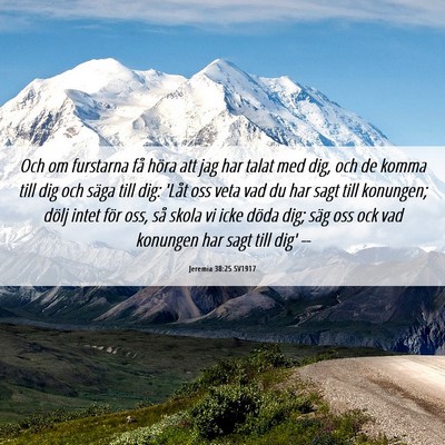 Picture 06 - Jeremia 38:25 SV1917 - Och om furstarna få höra att jag har talat med - Bible Verse Picture