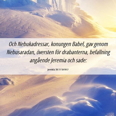 Picture 06 - Jeremia 39:11 SV1917 - Och Nebukadressar, konungen Babel, gav genom - Bible Verse Picture