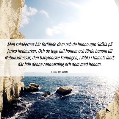 Picture 06 - Jeremia 39:5 SV1917 - Men kaldéernas här förföljde dem och de hunno - Bible Verse Picture