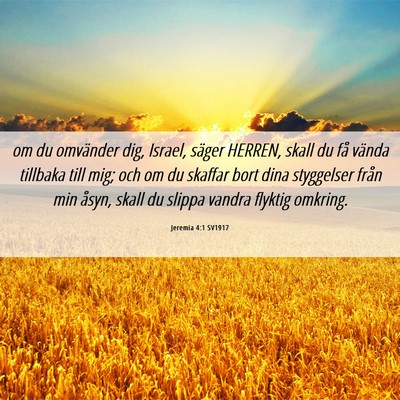 Picture 06 - Jeremia 4:1 SV1917 - om du omvänder dig, Israel, säger HERREN, skall - Bible Verse Picture