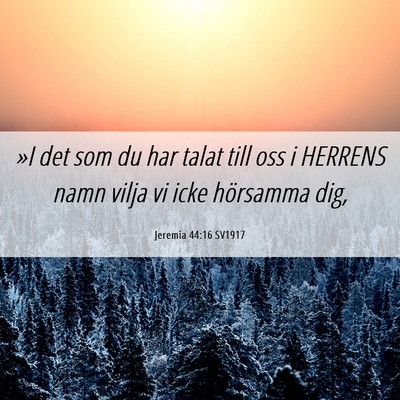 Picture 06 - Jeremia 44:16 SV1917 - »I det som du har talat till oss i HERRENS namn - Bible Verse Picture