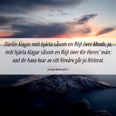 Picture 06 - Jeremia 48:36 SV1917 - Därför klagar mitt hjärta såsom en flöjt - Bible Verse Picture