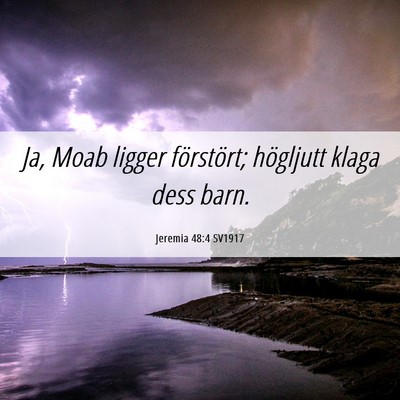 Picture 06 - Jeremia 48:4 SV1917 - Ja, Moab ligger förstört; högljutt klaga dess - Bible Verse Picture