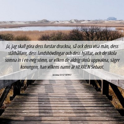 Picture 06 - Jeremia 51:57 SV1917 - Ja, jag skall göra dess furstar druckna, så ock - Bible Verse Picture