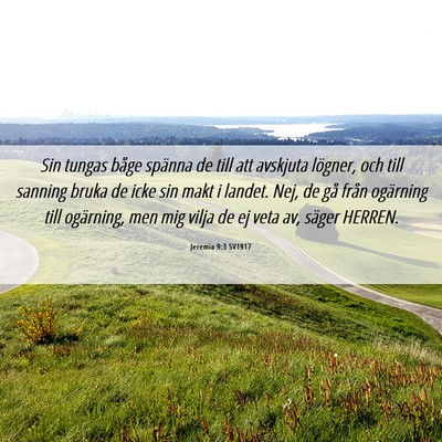 Picture 06 - Jeremia 9:3 SV1917 - Sin tungas båge spänna de till att avskjuta - Bible Verse Picture