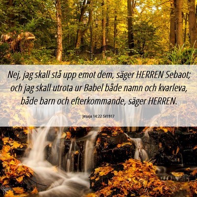 Picture 06 - Jesaja 14:22 SV1917 - Nej, jag skall stå upp emot dem, säger HERREN - Bible Verse Picture