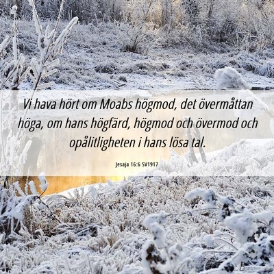 Picture 06 - Jesaja 16:6 SV1917 - Vi hava hört om Moabs högmod, det övermåttan - Bible Verse Picture
