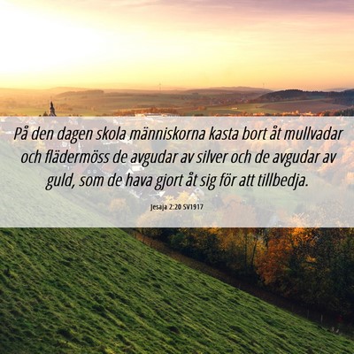 Picture 06 - Jesaja 2:20 SV1917 - På den dagen skola människorna kasta bort åt - Bible Verse Picture