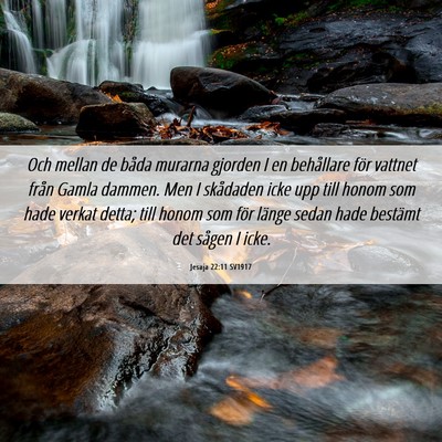 Picture 06 - Jesaja 22:11 SV1917 - Och mellan de båda murarna gjorden I en - Bible Verse Picture