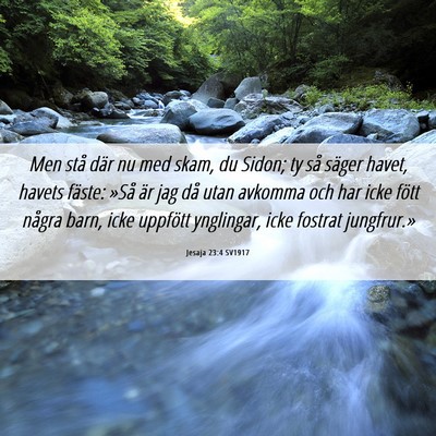 Picture 06 - Jesaja 23:4 SV1917 - Men stå där nu med skam, du Sidon; ty så - Bible Verse Picture