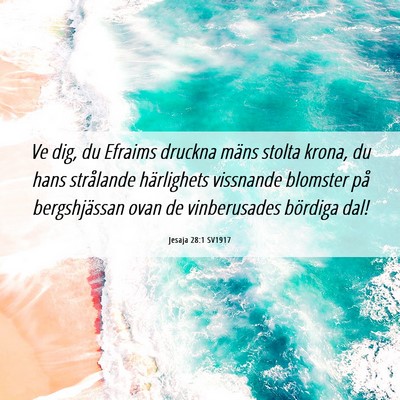 Picture 06 - Jesaja 28:1 SV1917 - Ve dig, du Efraims druckna mäns stolta krona, du - Bible Verse Picture