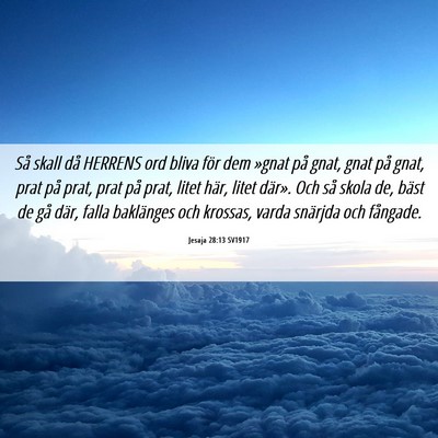 Picture 06 - Jesaja 28:13 SV1917 - Så skall då HERRENS ord bliva för dem »gnat - Bible Verse Picture