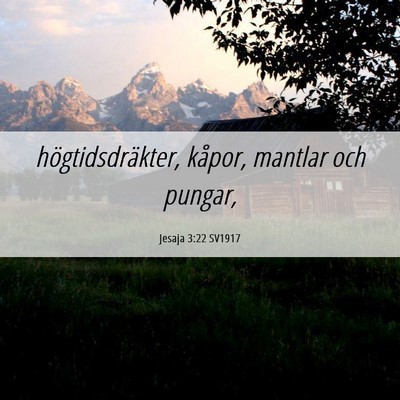 Picture 06 - Jesaja 3:22 SV1917 - högtidsdräkter, kåpor, mantlar och - Bible Verse Picture