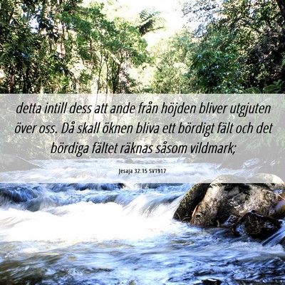 Picture 06 - Jesaja 32:15 SV1917 - detta intill dess att ande från höjden bliver - Bible Verse Picture