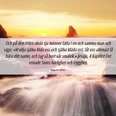 Picture 06 - Jesaja 4:1 SV1917 - Och på den tiden skola sju kvinnor fatta i en - Bible Verse Picture
