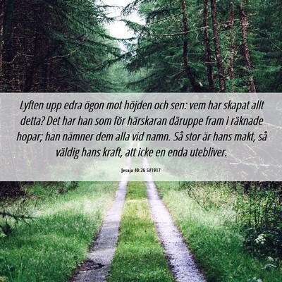 Picture 06 - Jesaja 40:26 SV1917 - Lyften upp edra ögon mot höjden och sen: vem - Bible Verse Picture