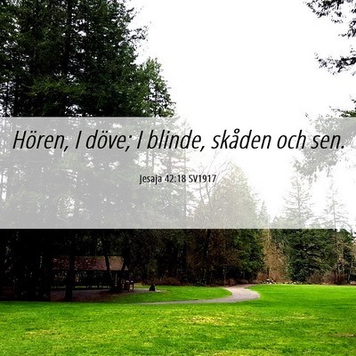 Picture 06 - Jesaja 42:18 SV1917 - Hören, I döve; I blinde, skåden och - Bible Verse Picture