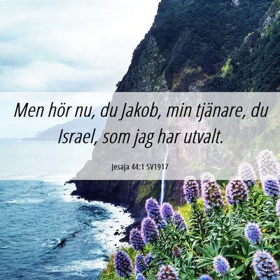 Picture 06 - Jesaja 44:1 SV1917 - Men hör nu, du Jakob, min tjänare, du Israel, - Bible Verse Picture