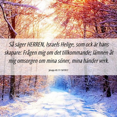Picture 06 - Jesaja 45:11 SV1917 - Så säger HERREN, Israels Helige, som ock är - Bible Verse Picture