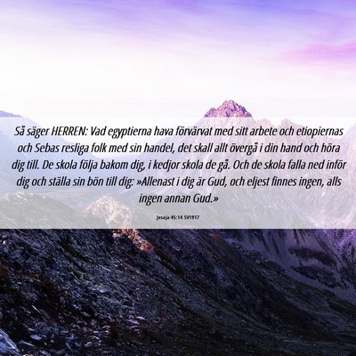Picture 06 - Jesaja 45:14 SV1917 - Så säger HERREN: Vad egyptierna hava - Bible Verse Picture