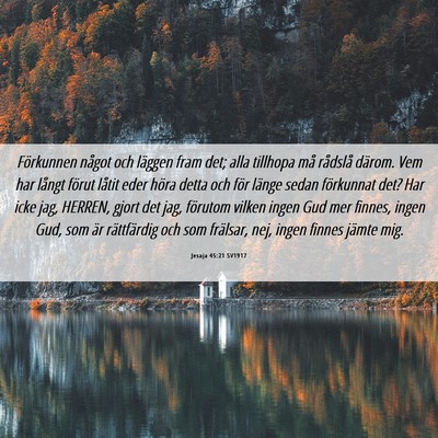 Picture 06 - Jesaja 45:21 SV1917 - Förkunnen något och läggen fram det; alla - Bible Verse Picture