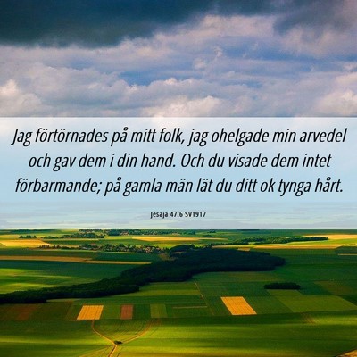 Picture 06 - Jesaja 47:6 SV1917 - Jag förtörnades på mitt folk, jag ohelgade min - Bible Verse Picture