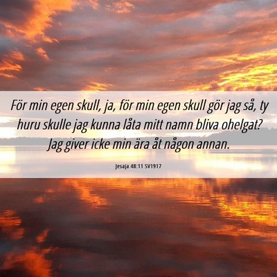 Picture 06 - Jesaja 48:11 SV1917 - För min egen skull, ja, för min egen skull gör - Bible Verse Picture