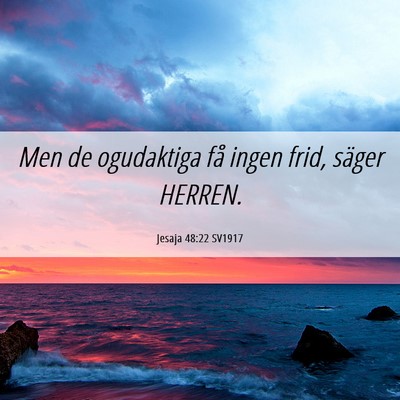 Picture 06 - Jesaja 48:22 SV1917 - Men de ogudaktiga få ingen frid, säger - Bible Verse Picture