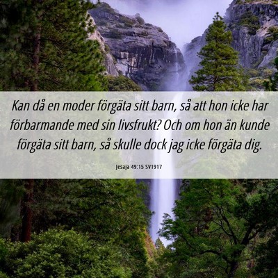 Picture 06 - Jesaja 49:15 SV1917 - Kan då en moder förgäta sitt barn, så att hon - Bible Verse Picture