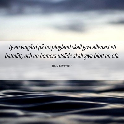 Picture 06 - Jesaja 5:10 SV1917 - Ty en vingård på tio plogland skall giva - Bible Verse Picture