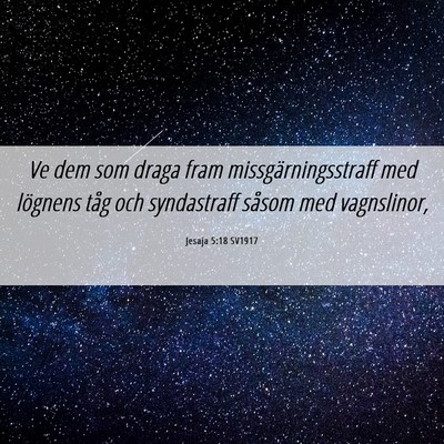 Picture 06 - Jesaja 5:18 SV1917 - Ve dem som draga fram missgärningsstraff med - Bible Verse Picture