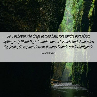 Picture 06 - Jesaja 52:12 SV1917 - Se, I behöven icke draga ut med hast, icke - Bible Verse Picture