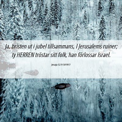 Picture 06 - Jesaja 52:9 SV1917 - Ja, bristen ut i jubel tillsammans, I Jerusalems - Bible Verse Picture