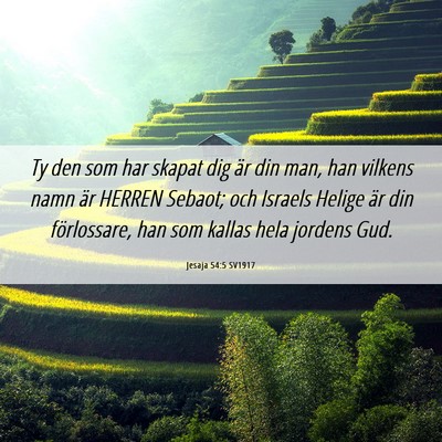 Picture 06 - Jesaja 54:5 SV1917 - Ty den som har skapat dig är din man, han - Bible Verse Picture