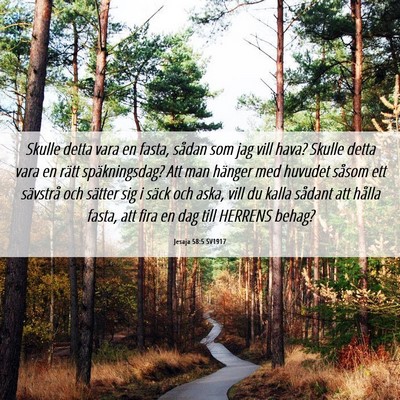 Picture 06 - Jesaja 58:5 SV1917 - Skulle detta vara en fasta, sådan som jag vill - Bible Verse Picture