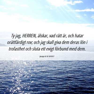 Picture 06 - Jesaja 61:8 SV1917 - Ty jag, HERREN, älskar, vad rätt är, och hatar - Bible Verse Picture