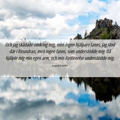 Picture 06 - Jesaja 63:5 SV1917 - Och jag skådade omkring mig, men ingen hjälpare - Bible Verse Picture