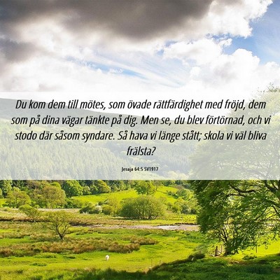 Picture 06 - Jesaja 64:5 SV1917 - Du kom dem till mötes, som övade - Bible Verse Picture