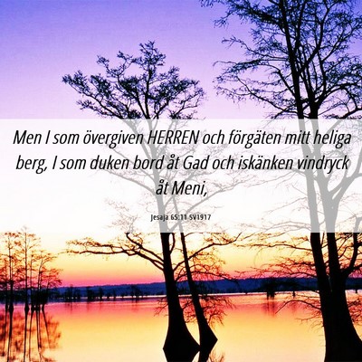 Picture 06 - Jesaja 65:11 SV1917 - Men I som övergiven HERREN och förgäten mitt - Bible Verse Picture