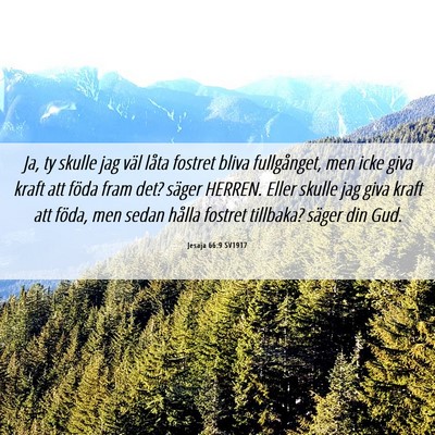 Picture 06 - Jesaja 66:9 SV1917 - Ja, ty skulle jag väl låta fostret bliva - Bible Verse Picture