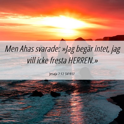 Picture 06 - Jesaja 7:12 SV1917 - Men Ahas svarade: »Jag begär intet, jag vill - Bible Verse Picture